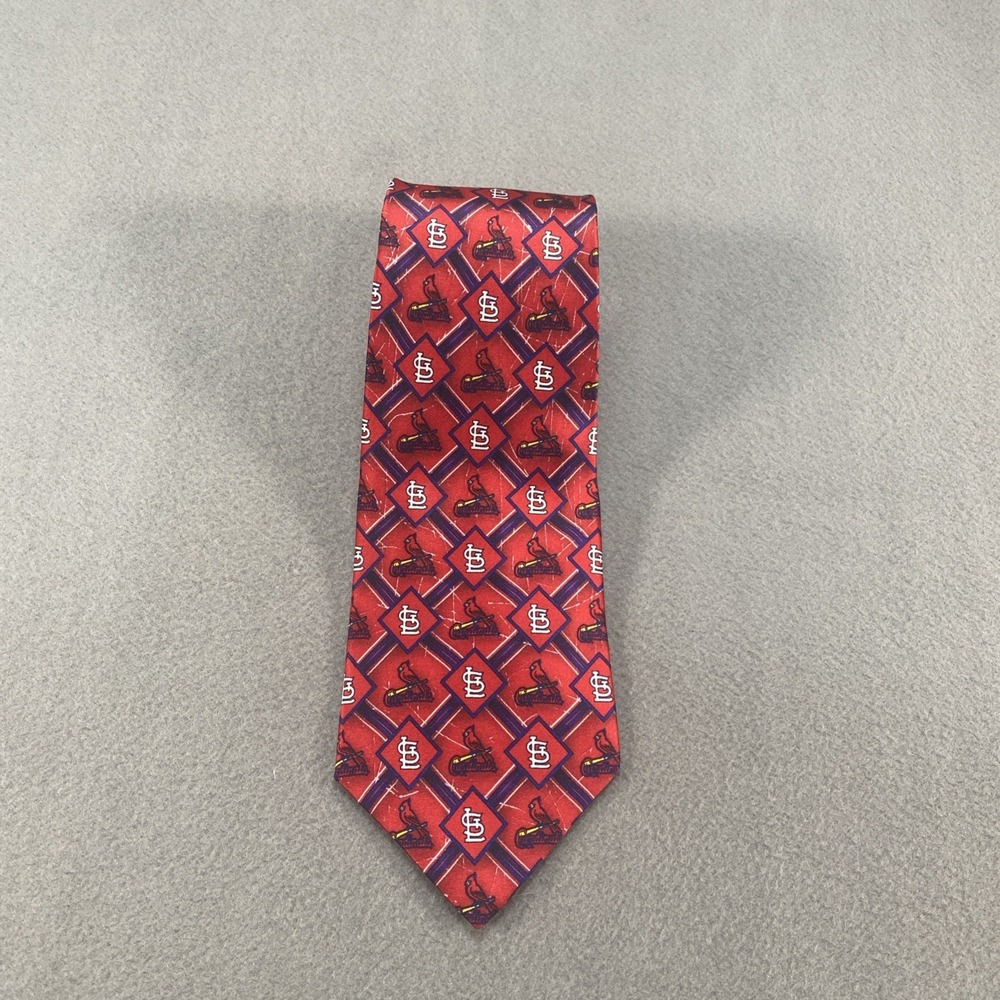 St Louis Cardinals Mens Necktie Red 100% Silk Baseball MLB